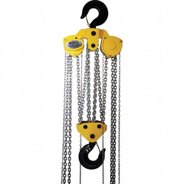 OZ Lifting Products - 40,000 Lb Capacity, 30' Lift Height, Manual Chain Hoist with Overload Protection - Caliber Tooling