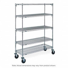 Metro - 900 Lb Capacity 5 Shelf Mobile Wire Shelving Unit - Add-On Unit - Caliber Tooling