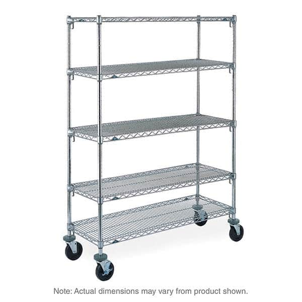 Metro - 600 Lb Capacity 5 Shelf Mobile Wire Shelving Unit - Add-On Unit - Caliber Tooling