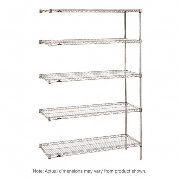 Metro - 2,000 Lb Capacity 5 Shelf Wire Shelving - Add-On Unit - Exact Industrial Supply