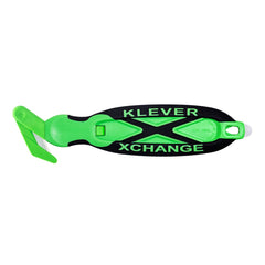 Klever Innovations - Utility Knives, Snap Blades & Box Cutters; Type: Safety Blade ; Blade Type: Concealed ; Number of Blades Included: 1 ; Number of Blades: 1 ; Handle Material: Plastic ; Color: Green - Exact Industrial Supply