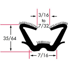 Fairchild Industries - Automotive Replacement Parts; Type: Window Channel ; Application: Unbeaded All Rubber Flexible Flocked Rubber Channel, 72 In. - Exact Industrial Supply