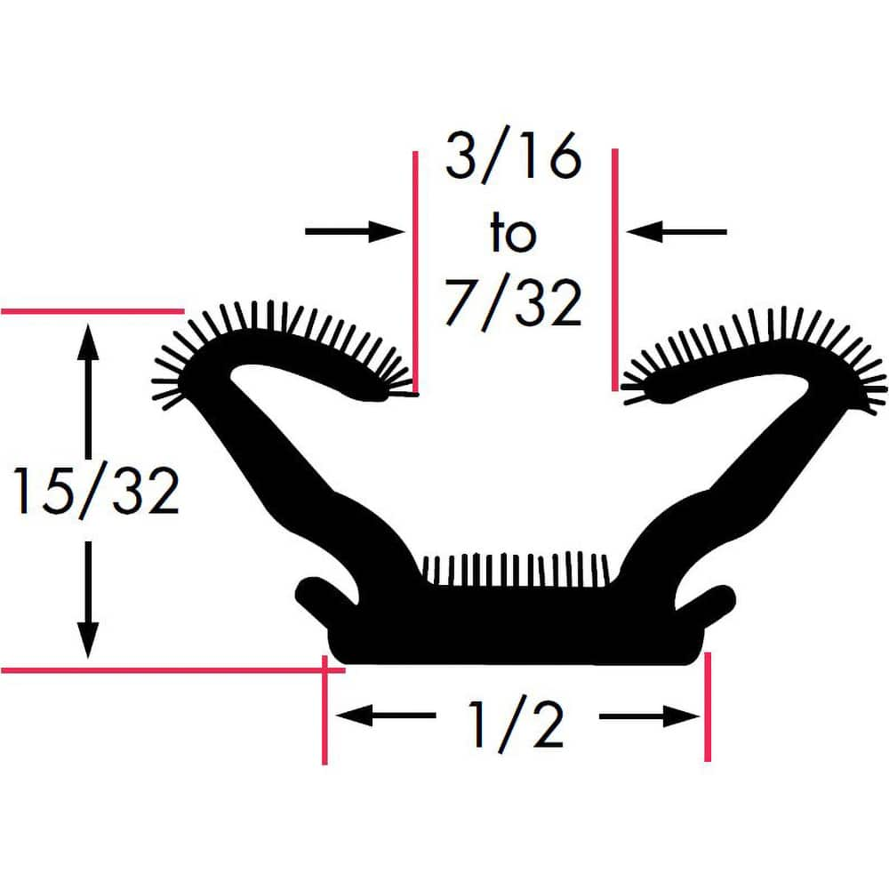 Fairchild Industries - Automotive Replacement Parts; Type: Window Channel ; Application: Unbeaded All Rubber Flexible Flocked Rubber Channel, 96 In. - Exact Industrial Supply