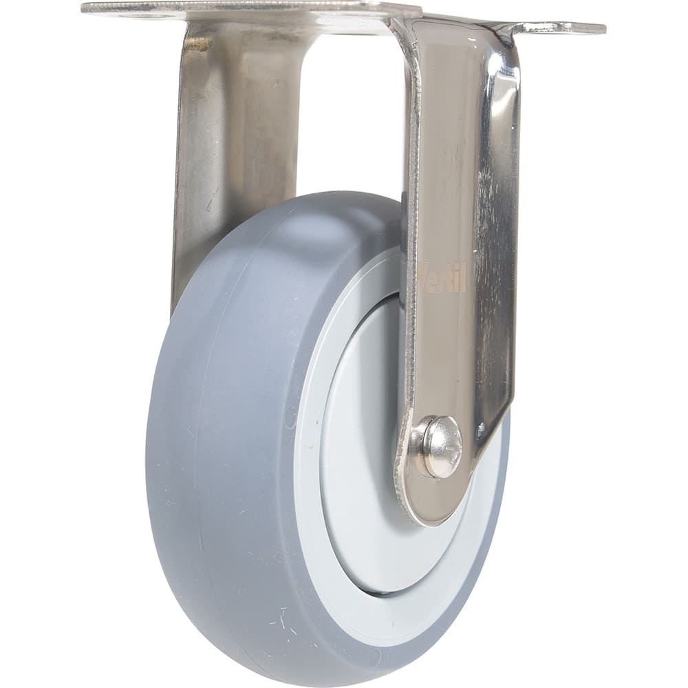 Vestil - Standard Casters; Mount: With Holes ; Style: Rigid ; Wheel Diameter: 4 (Inch); Wheel Width: 1-1/4 (Inch); Overall Height (Inch): 5-1/2 ; Load Capacity (Lb.): 450.000 - Exact Industrial Supply