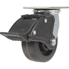 Vestil - Standard Casters; Mount: With Holes ; Style: Swivel w/Total Brake ; Wheel Diameter: 5 (Inch); Wheel Width: 2 (Inch); Overall Height (Inch): 6-1/2 ; Load Capacity (Lb.): 1000.000 - Exact Industrial Supply