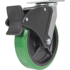 Vestil - Standard Casters; Mount: With Holes ; Style: Swivel w/Total Brake ; Wheel Diameter: 8 (Inch); Wheel Width: 2 (Inch); Overall Height (Inch): 9-3/8 ; Load Capacity (Lb.): 1000.000 - Exact Industrial Supply