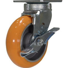 Vestil - Standard Casters; Mount: With Holes ; Style: Swivel w/Brake ; Wheel Diameter: 6 (Inch); Wheel Width: 2 (Inch); Overall Height (Inch): 7-1/2 ; Load Capacity (Lb.): 1500.000 - Exact Industrial Supply