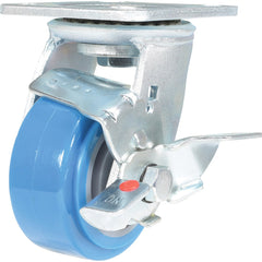 Vestil - Standard Casters; Mount: With Holes ; Style: Swivel w/Brake ; Wheel Diameter: 4 (Inch); Wheel Width: 2 (Inch); Overall Height (Inch): 5-3/4 ; Load Capacity (Lb.): 617.000 - Exact Industrial Supply