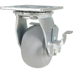 Vestil - Standard Casters; Mount: With Holes ; Style: Swivel w/Brake ; Wheel Diameter: 4 (Inch); Wheel Width: 2 (Inch); Overall Height (Inch): 5-1/2 ; Load Capacity (Lb.): 450.000 - Exact Industrial Supply