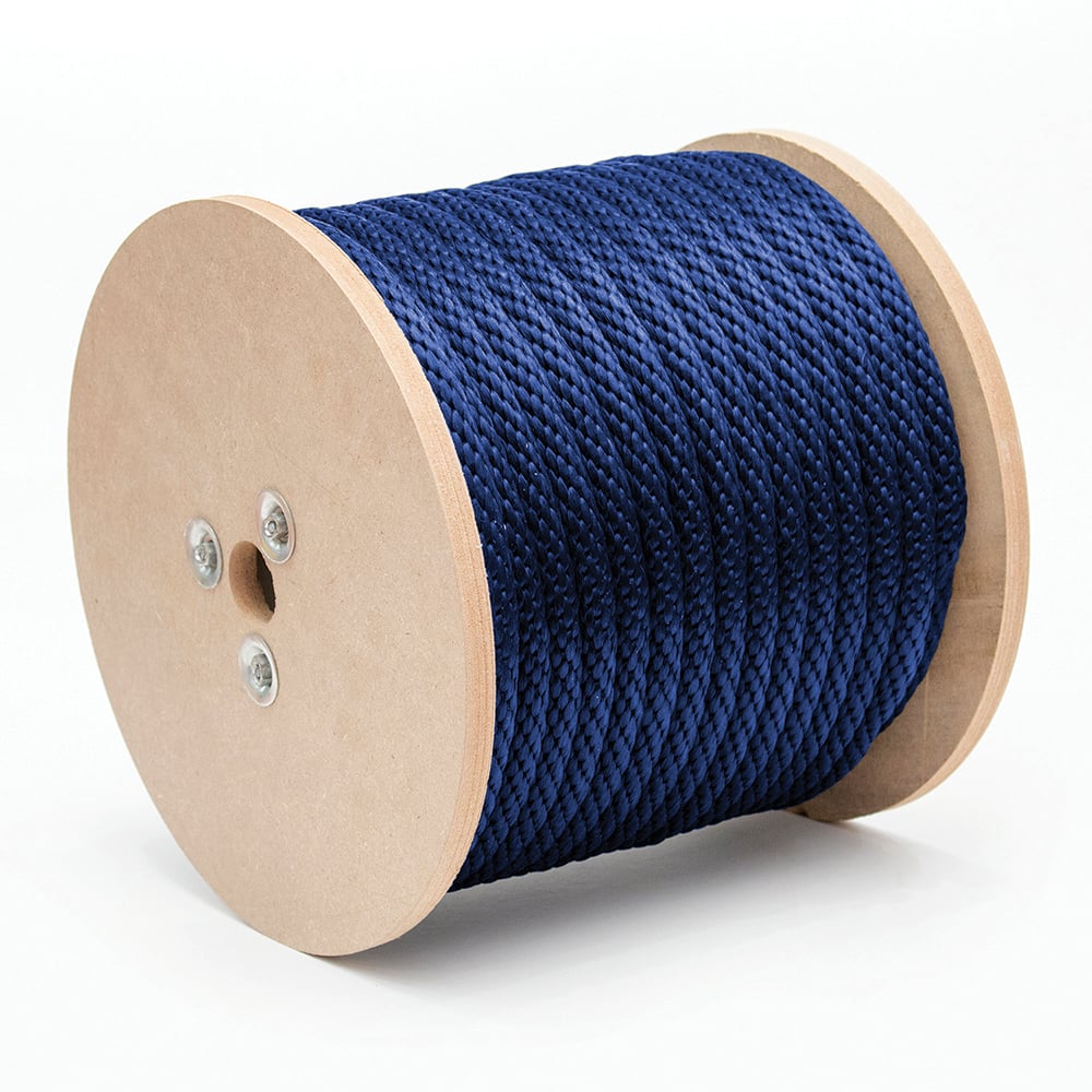 Mibro - Rope; Type: Solid Braid ; Head/Holder Diameter (Inch): 5/8 ; Material: Polypropylene ; Load Capacity (Lb.): 290.000 ; Maximum Length: 200.00 ; Color: Blue - Exact Industrial Supply