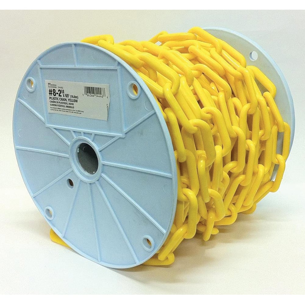 Mibro - Barrier Rope & Chain; Color: Yellow ; Rope/Chain Material: Plastic ; Snap End Material: Plastic ; Length (Feet): 65.000 ; Width (Inch): 2