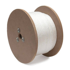 Mibro - Rope; Type: Smooth Braid ; Head/Holder Diameter (Inch): 3/16 ; Material: Nylon ; Load Capacity (Lb.): 80.000 ; Maximum Length: 500.00 ; Color: White - Exact Industrial Supply