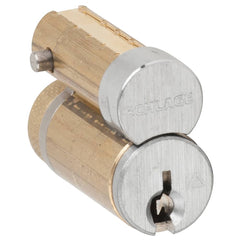 Schlage - Cylinders; Type: Removeable Core ; Keying: C124 Keyway ; Number of Pins: 6 ; Material: Brass ; Finish/Coating: Satin Chrome - Exact Industrial Supply