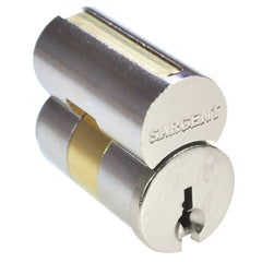 Sargent - Cylinders; Type: Removeable Core ; Keying: RA Keyway ; Number of Pins: 6 ; Material: Brass ; Finish/Coating: Satin Nickel - Exact Industrial Supply