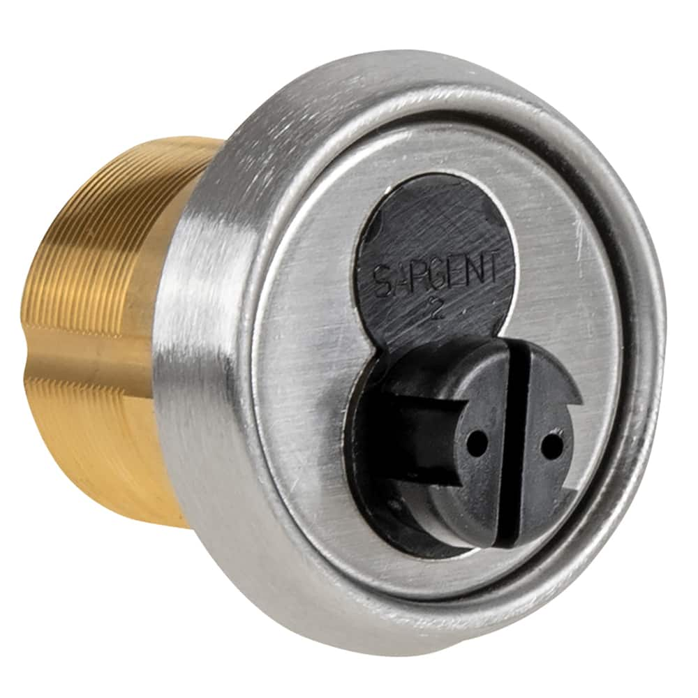 Sargent - Cylinders; Type: Mortise ; Keying: Less Core ; Number of Pins: 6 ; Material: Brass ; Finish/Coating: Stainless Steel - Exact Industrial Supply