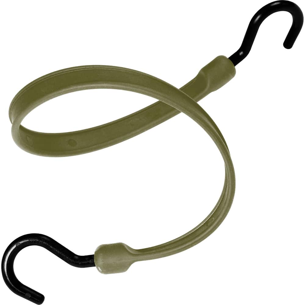 The Better Bungee - Stretch Tie Downs; Type: Heavy Duty Bungee Strap ; End Type: Molded Nylon Hook End ; Color: Military Green ; Fractional Overall Lengths: 18 - Exact Industrial Supply