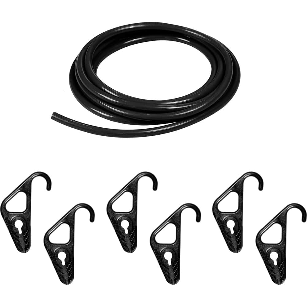 The Better Bungee - Tie Down Kit; Type: Tie Down Kit ; Overall Length (Feet): 2.60 ; Head/Holder Diameter (Inch): 5/16 ; Color: Black ; Number of Hooks: 6 - Exact Industrial Supply