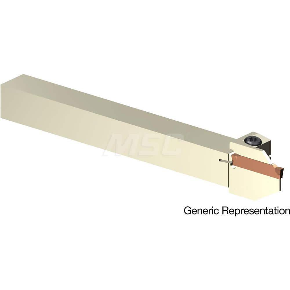 Indexable Cutoff Toolholder: 12 mm Max Depth of Cut, 24 mm Max Workpiece Dia, Left Hand 12 mm Shank Height, 12 mm Shank Width, Uses GCMN Inserts, Series GND