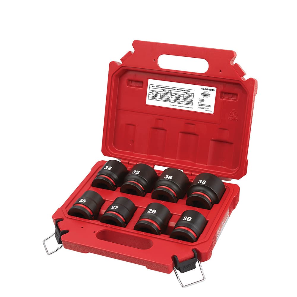 Milwaukee Tool - 8 Pc 3/4" Drive Socket Set - Exact Industrial Supply