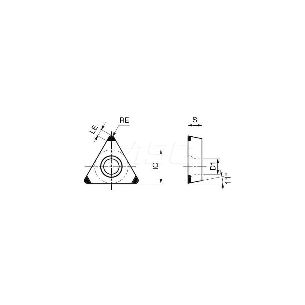 Turning Insert:  3QP-TPMW221 BX330,  Polycrystalline Cubic Boron Nitride Uncoated Finish,  Neutral,  1/4″ Inscribed Circle,  0.0160″ Corner Radius,  60.0 &deg N/A Triangle,  Series  TPMW