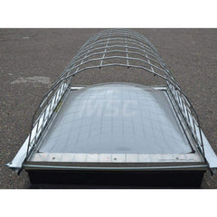 Skylight Guards; Shape: Half Round; Material: Galvanized steel; Color: Silver; Height (Inch): 17.17; Length (Inch): 76; Width (Inch): 36; Load Rating (Lb.): 407; Standards: CAL OSHA 3212 (b) ™and ™(e) ™and ™1926.501(b) (4)