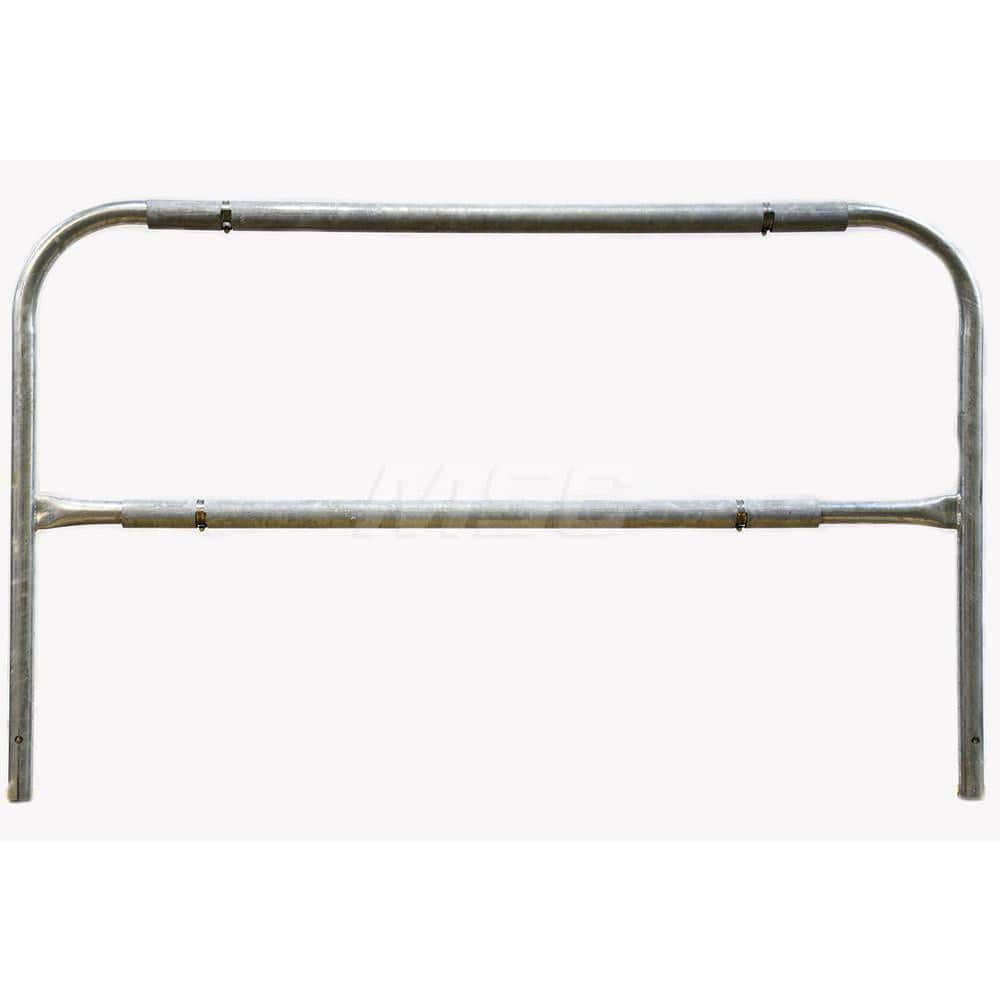 Heavy-Duty Guard Rail: Yellow, Galvanized, Steel 7-1/2″ Long, 42″ High, 2 Rails