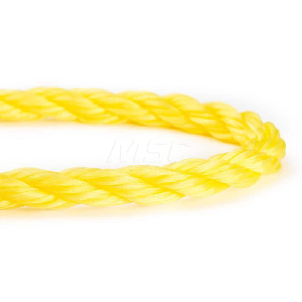 Rope; Rope Construction: 3 Strand Twisted; Material: Polypropylene; Work Load Limit: 60 lb; Color: Yellow; Maximum Temperature (F) ( - 0 Decimals): 330; Breaking Strength: 843; Application: General Purpose; Rope Strand Count: 3; Package Type: Reel; Additi