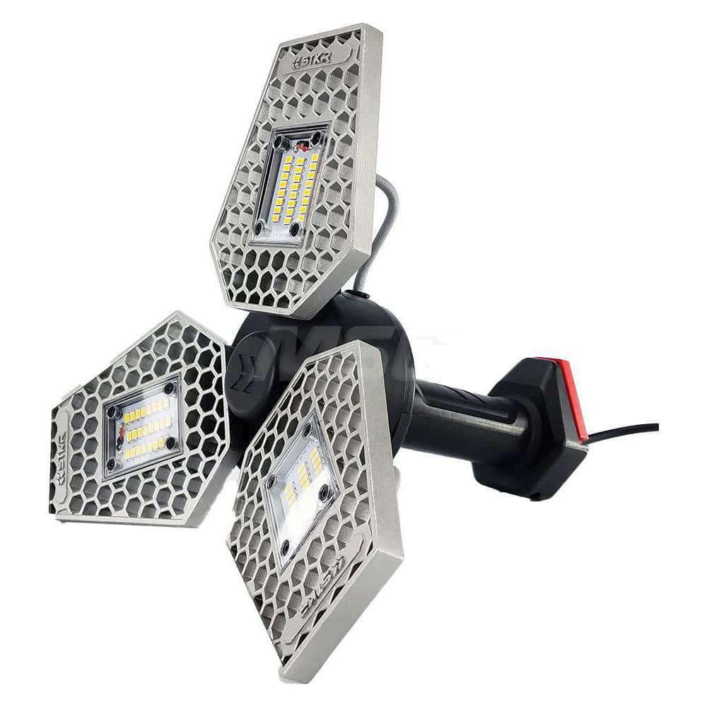 Portable Work Lights; Portable Type: Hook; Lamp Type: LED; Power Type: Plug-in; Includes: instruction sheet; TRiLIGHT Shoplight; Number of Heads: 3; Lamp Life (Hours): 50000; Overall Width (Inch): 6.5; Wattage: 24