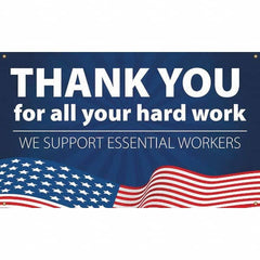 NMC - Banners Message Type: Safety Reinforcement & Motivational Legend: Thank You For All Your Hard Work - We Support Essential Workers - Caliber Tooling