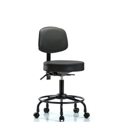 Lab Stool: Vinyl, 24″ Seat Width, 24″ Seat Depth Round Height