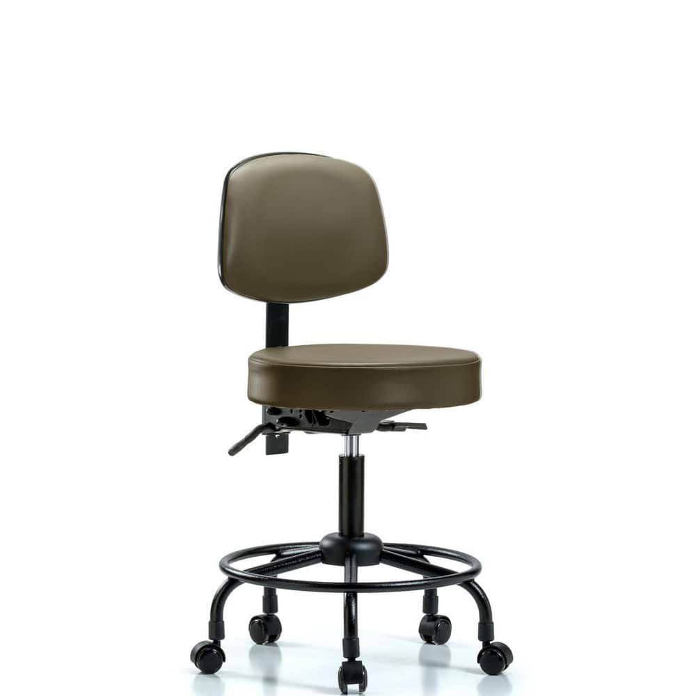 Lab Stool: Vinyl, 24″ Seat Width, 24″ Seat Depth Round Height