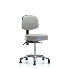 Lab Stool: Vinyl, 25″ Seat Width, 25″ Seat Depth Round Height