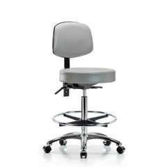 Lab Stool: Vinyl, 25″ Seat Width, 25″ Seat Depth Round Height