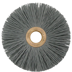 3″ Small Diameter Nylox Wheel Brush, .022/320SC Crimped Fill, 1/2″ Arbor Hole - Caliber Tooling