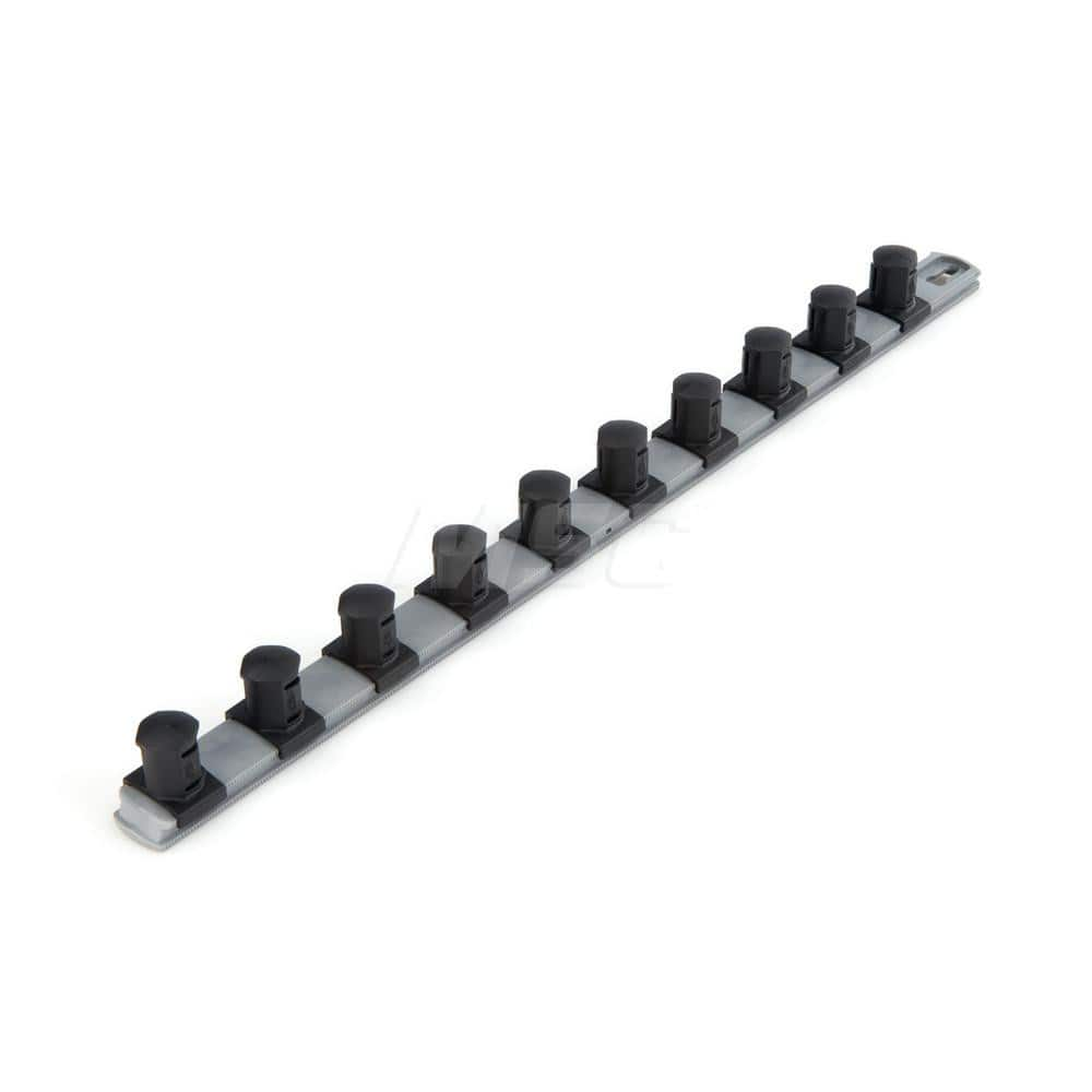 3/4 Inch Drive x 18 Inch Socket Rail, 10 Clips (Gray)