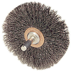 2-1/2″ Stem-Mounted Crimped Wire Wheel, .006″ Steel Fill, 1/4″ Stem - Caliber Tooling