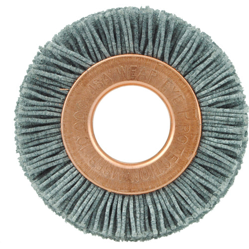 1-1/2″ Small Diameter Nylox Wheel Brush, .022/180, 1/2″ Arbor Hole - Caliber Tooling