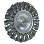 4" - Diameter Stem-Mounted Knot Wire Wheel; .020" - Diameter Steel Fill; 1/4" Stem - Caliber Tooling