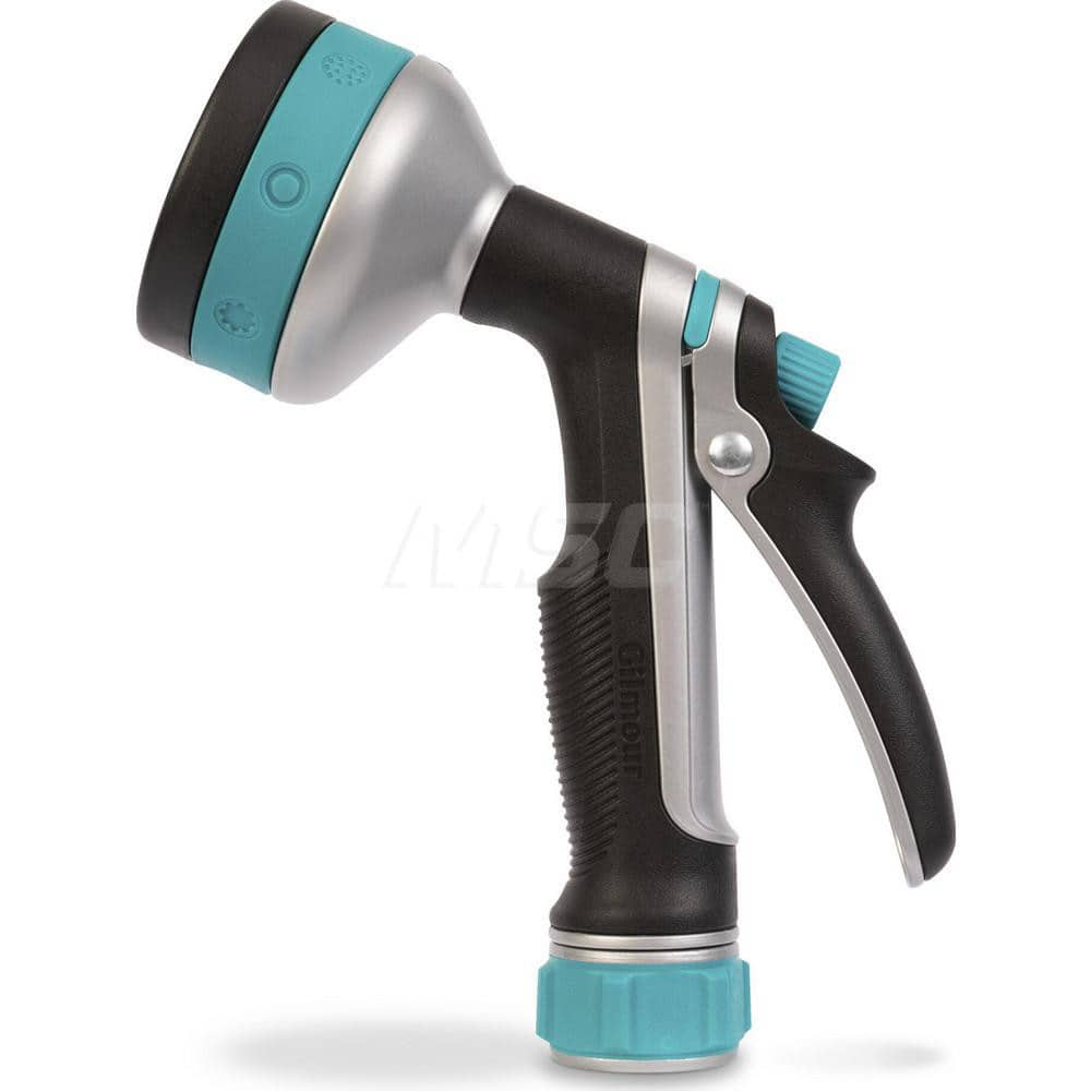 Garden Hose Spray Nozzles; Nozzle Type: Watering Nozzle; Pre-set Nozzle; Activation Method: Rear Trigger; Material: Plastic; Metal; Thread Type: GHT; Features: Swivel Connect; 8 Patterns; Slip-resistant; Heavy Duty; Color: Aqua; Black; Color: Aqua; Black;