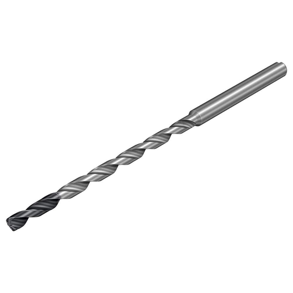 Micro Drill Bit: 0.0551″ Dia, 137 °, Solid Carbide TiALN Lite Finish, 2.5591″ OAL, RH Cut, Spiral Flute, Straight-Cylindrical Shank, Series CoroDrill 862