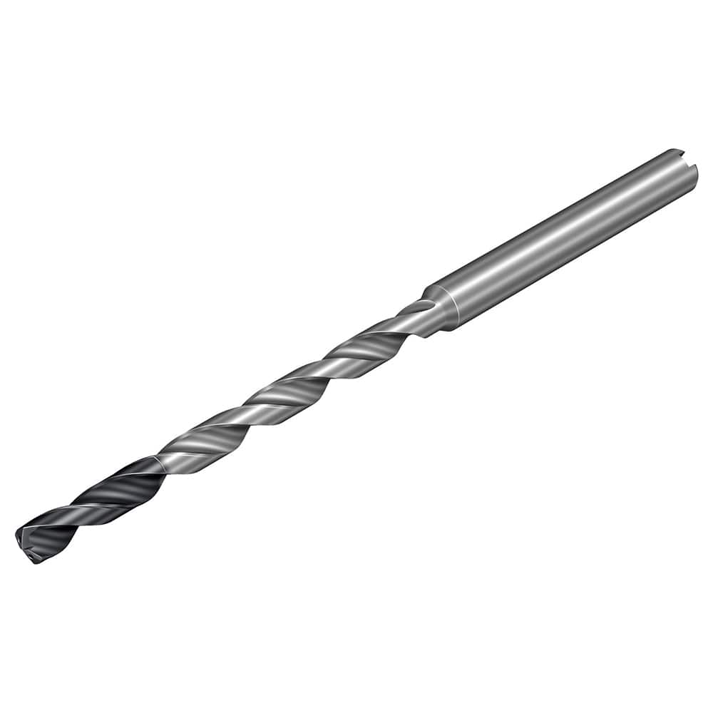 Micro Drill Bit: 0.0886″ Dia, 137 °, Solid Carbide TiALN Lite Finish, 2.1654″ OAL, RH Cut, Spiral Flute, Straight-Cylindrical Shank, Series CoroDrill 862