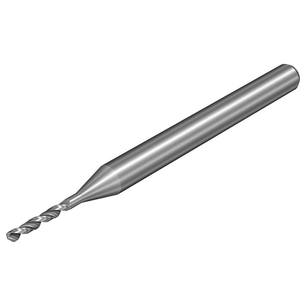 Micro Drill Bit: 0.0028″ Dia, 130 °, Solid Carbide Bright/Uncoated, 1.4961″ OAL, RH Cut, Spiral Flute, Straight-Cylindrical Shank, Series CoroDrill 462