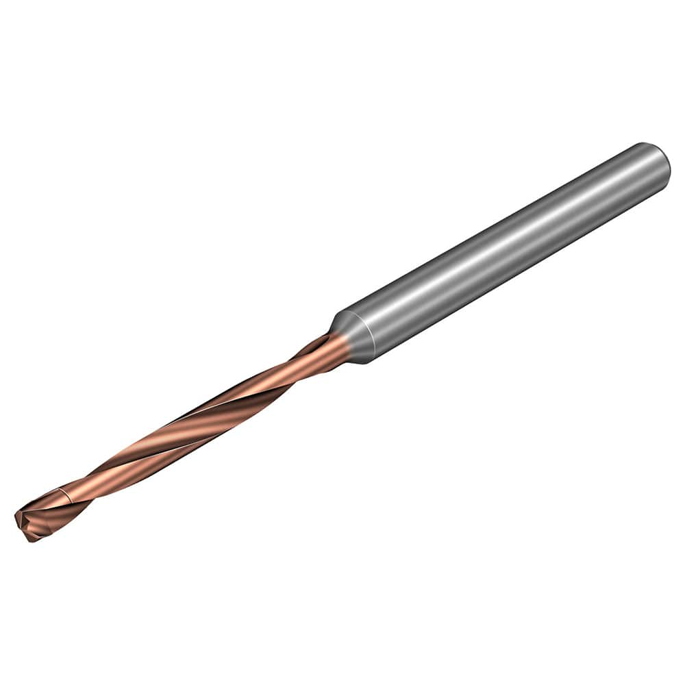 Micro Drill Bit: 0.1102″ Dia, 140 °, Solid Carbide TiALN Lite Finish, 2.5591″ OAL, RH Cut, Spiral Flute, Straight-Cylindrical Shank, Series CoroDrill 862