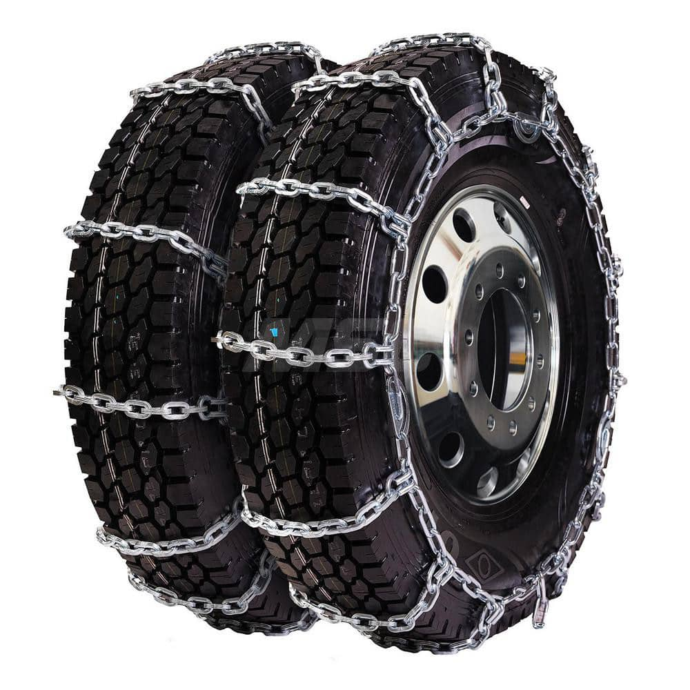 Tire Chains; For Use With: 315/75R22.5; 315/75R24; 12R22.5; 315/75R24.5; 12.5R20; 12.5R22.5; 11R24.5; 295/75R24.5; 335/80R20; 355/80R20; 11R20; 11.5R20; 10R22; 285/75R24.5; 285/80R24.5; 305/75R24.5; Axle Type: Dual Axle