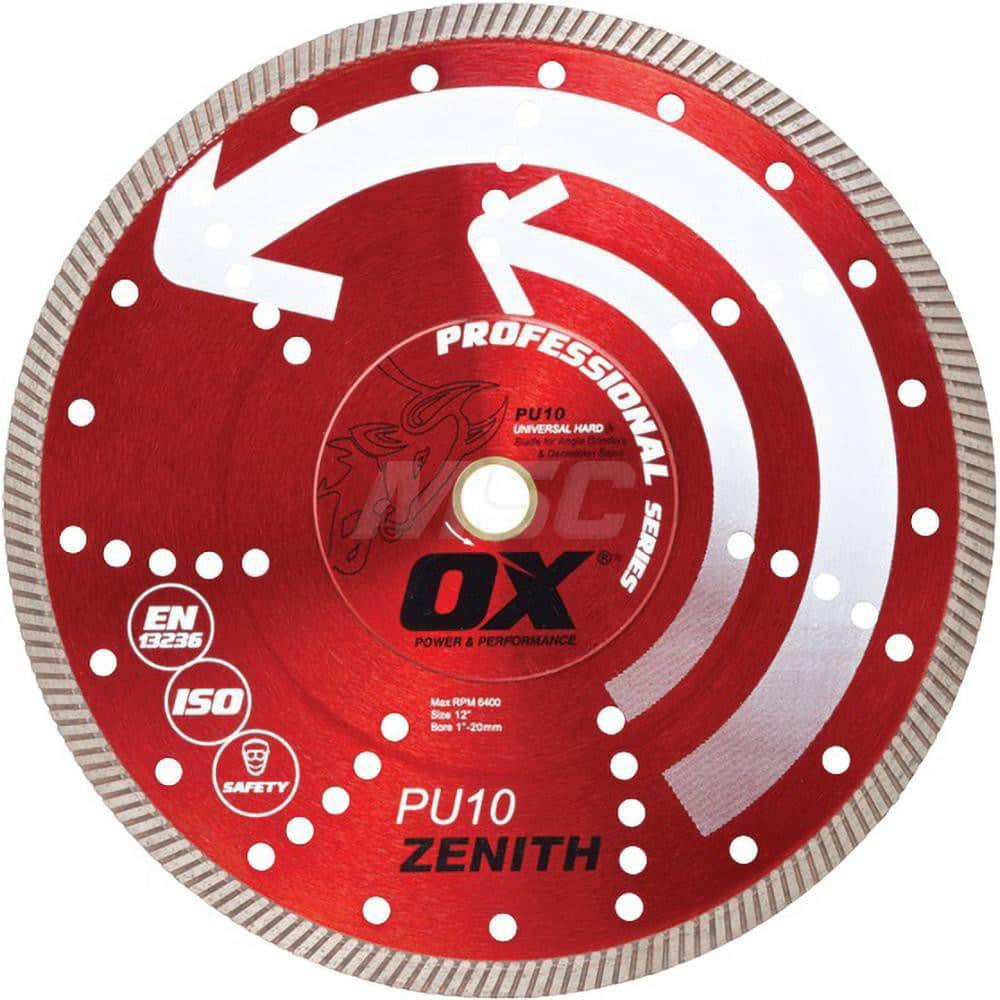 Wet & Dry Cut Saw Blade: 4″ Dia, 5/8 & 7/8″ Arbor Hole Use on Universal Hard, Standard Arbor