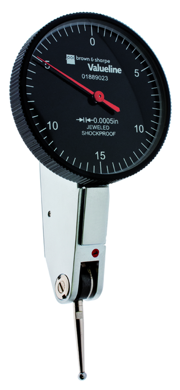 1.54" Face Diameter .0005" Graduation Black Face Dial Test Indicator Model No. 01889023 - Caliber Tooling