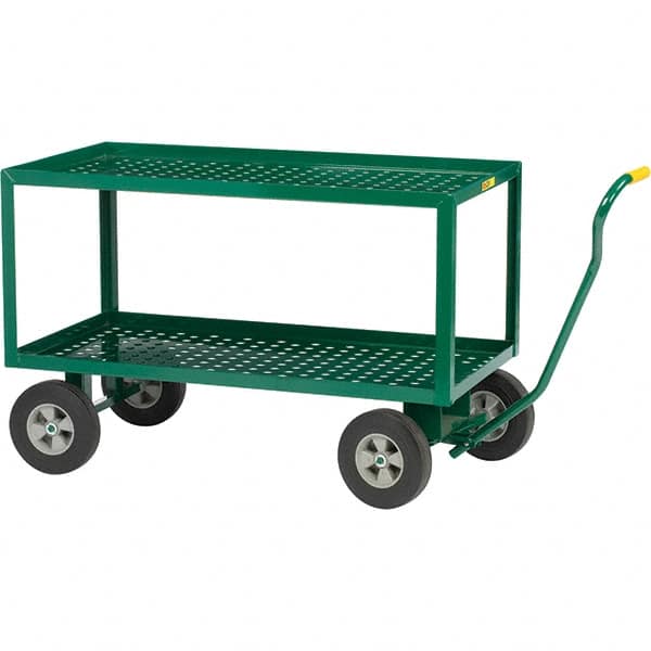 Little Giant - 1,200 Lb Capacity Steel Wagon Truck - Steel Deck, 24" OAW, 36" Platform Length, Solid Rubber Casters - Caliber Tooling