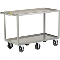 Little Giant - 3,600 Lb Capacity, 24" Wide x 48" Long x 36" High Cart - 2 Shelf, Steel, Phenolic Casters - Caliber Tooling