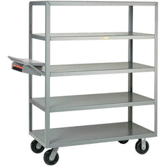 Little Giant - 3,600 Lb Capacity, 30" Wide x 60" Long x 63-1/2" High Order Picking Cart - 5 Shelf, Steel, Phenolic Casters - Caliber Tooling