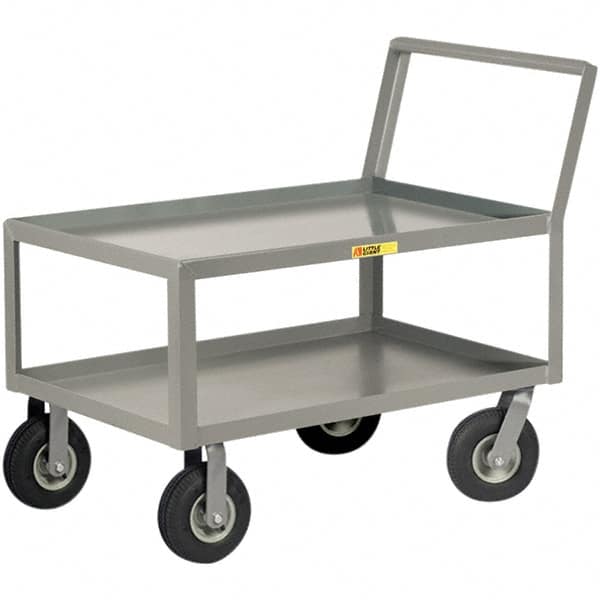 Little Giant - 1,200 Lb Capacity, 24" Wide x 48" Long x 38" High Instrument Cart - 2 Shelf, Steel, Pneumatic Casters - Caliber Tooling